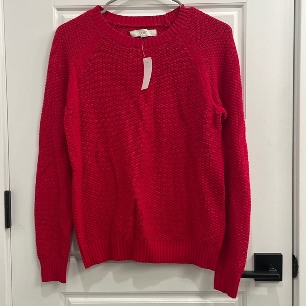 LOFT Red Long Sleeve Sweater